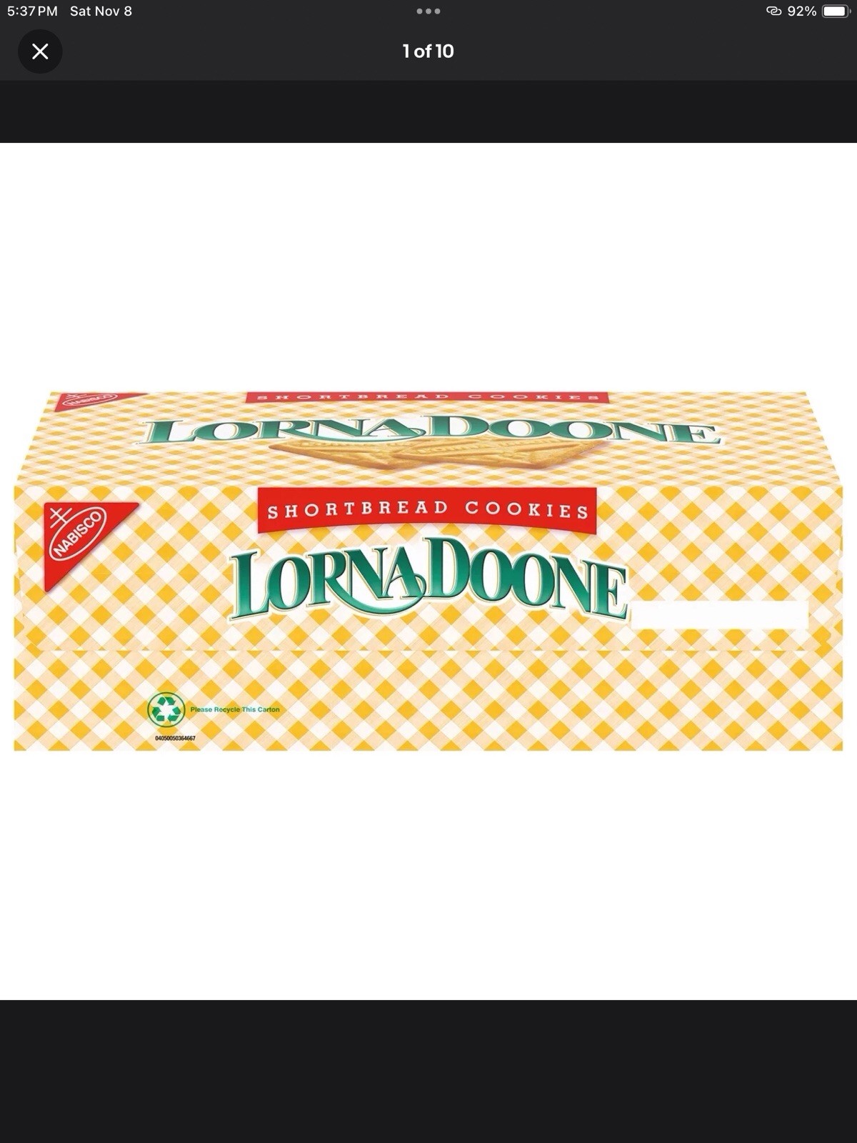 Nabisco Lorna Doone Shortbread Cookies, Case of 120 Cookie Packs