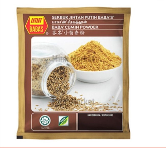 BABAS CUMIN POWDER/SERBUK JINTAN PUTIH 250 G X 4 PACK FREE SHIPPING