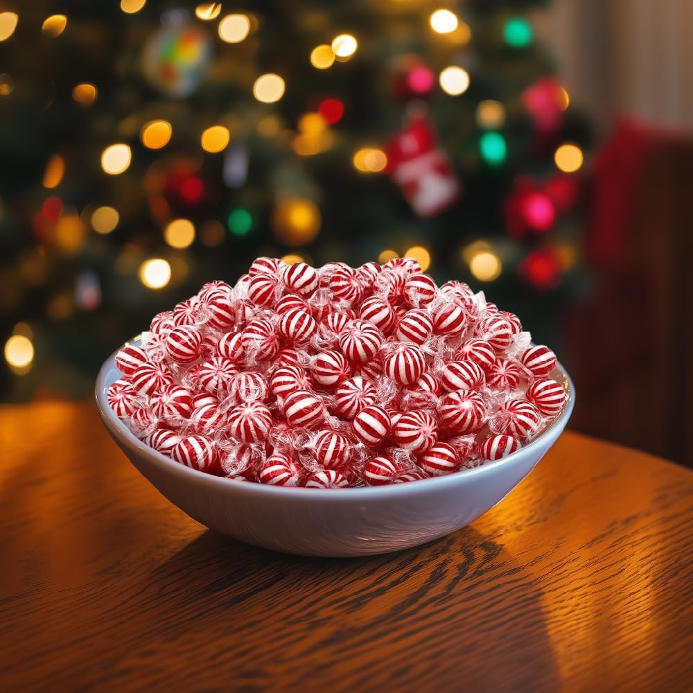 Jumbo Mint Balls – 2 lb Bulk Pack – Peppermint Hard Candy – Individually Wrapped