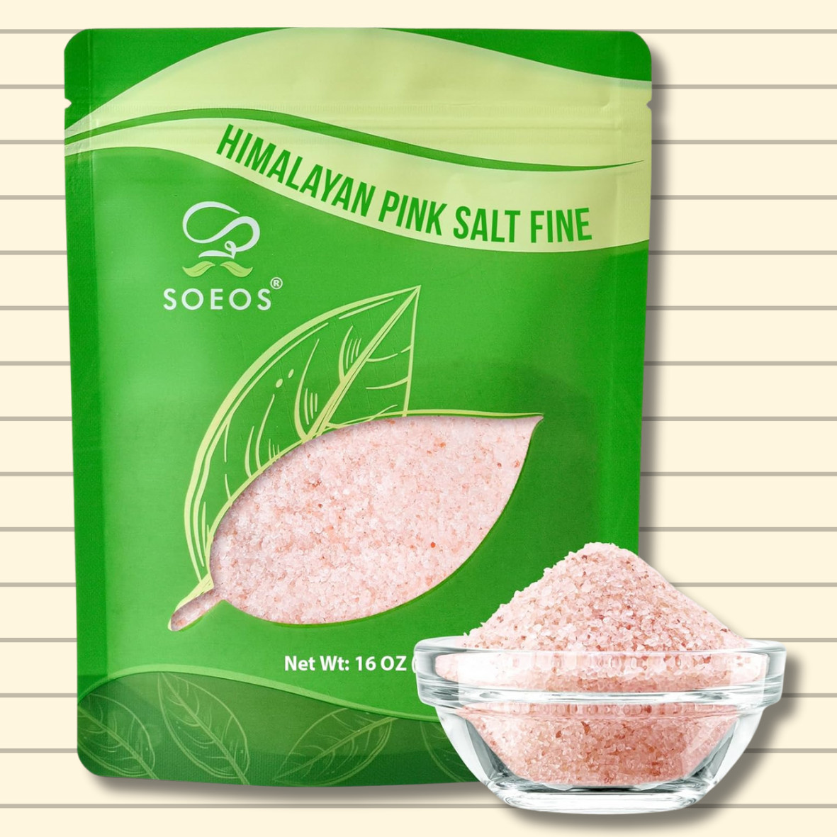 Himalayan Pink Salt, Fine Grain, 16 Oz (1 Pound), Pink Himalayan Sea Salt, Non-g