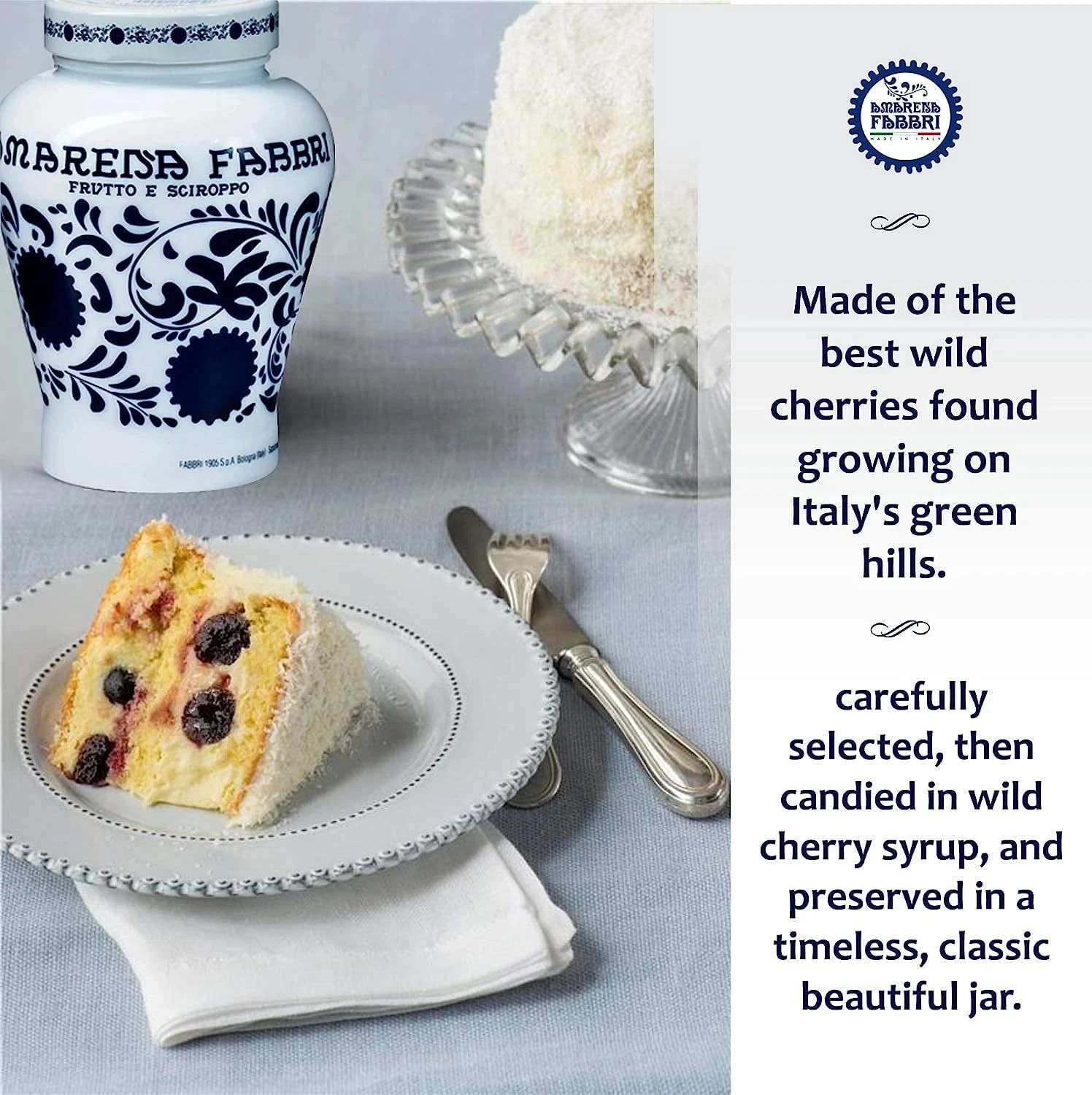 Fabbri Pitted Amarena Wild Cherries in Syrup Gluten Free Non-GMO Vegan 2lb 3.2oz