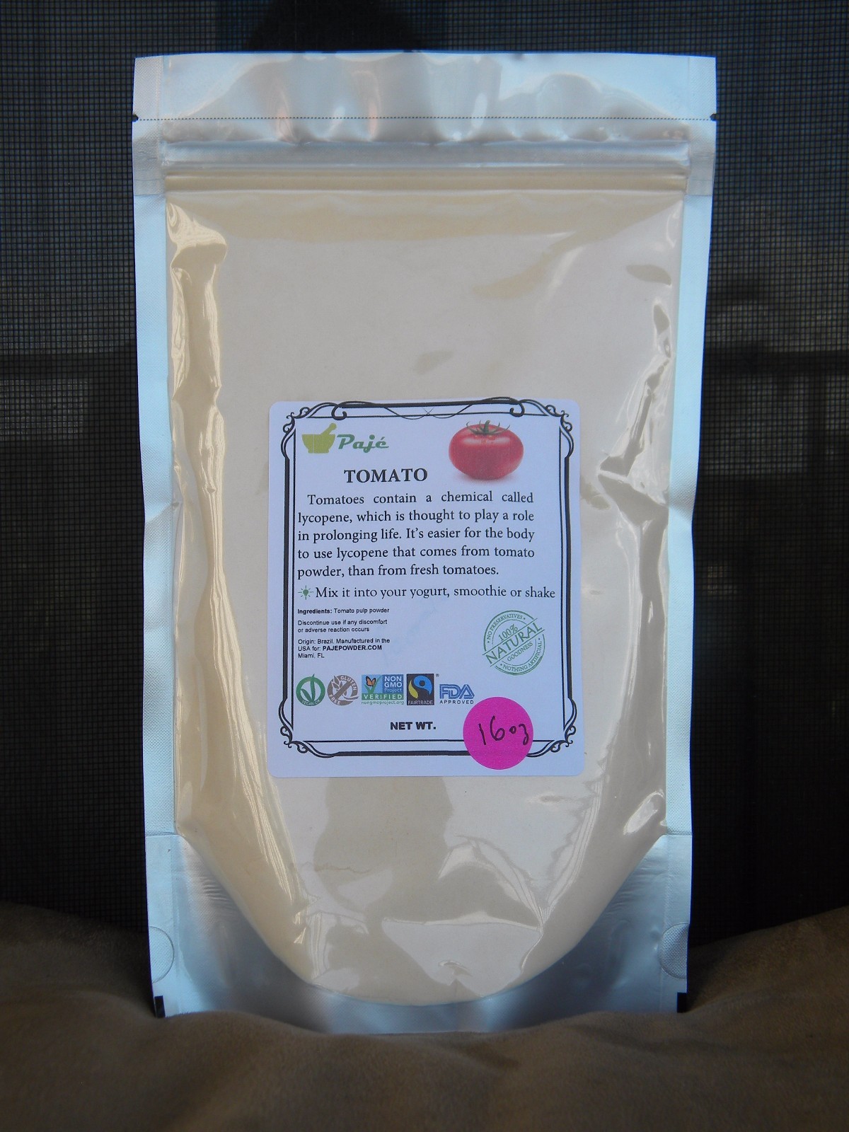 TOMATO powder 16oz – 1lb , lycopene , raw, gluten free, non-GMO PAJE