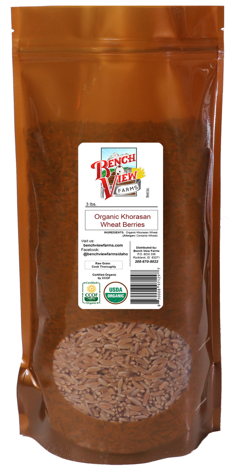Organic Khorasan Wheat Berries – Multiple Sizes – U.S. Based Family Farm
