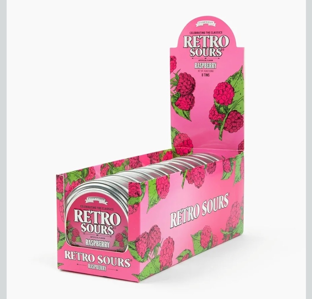 Retro Sours Raspberry 8Tins (1.06lb)