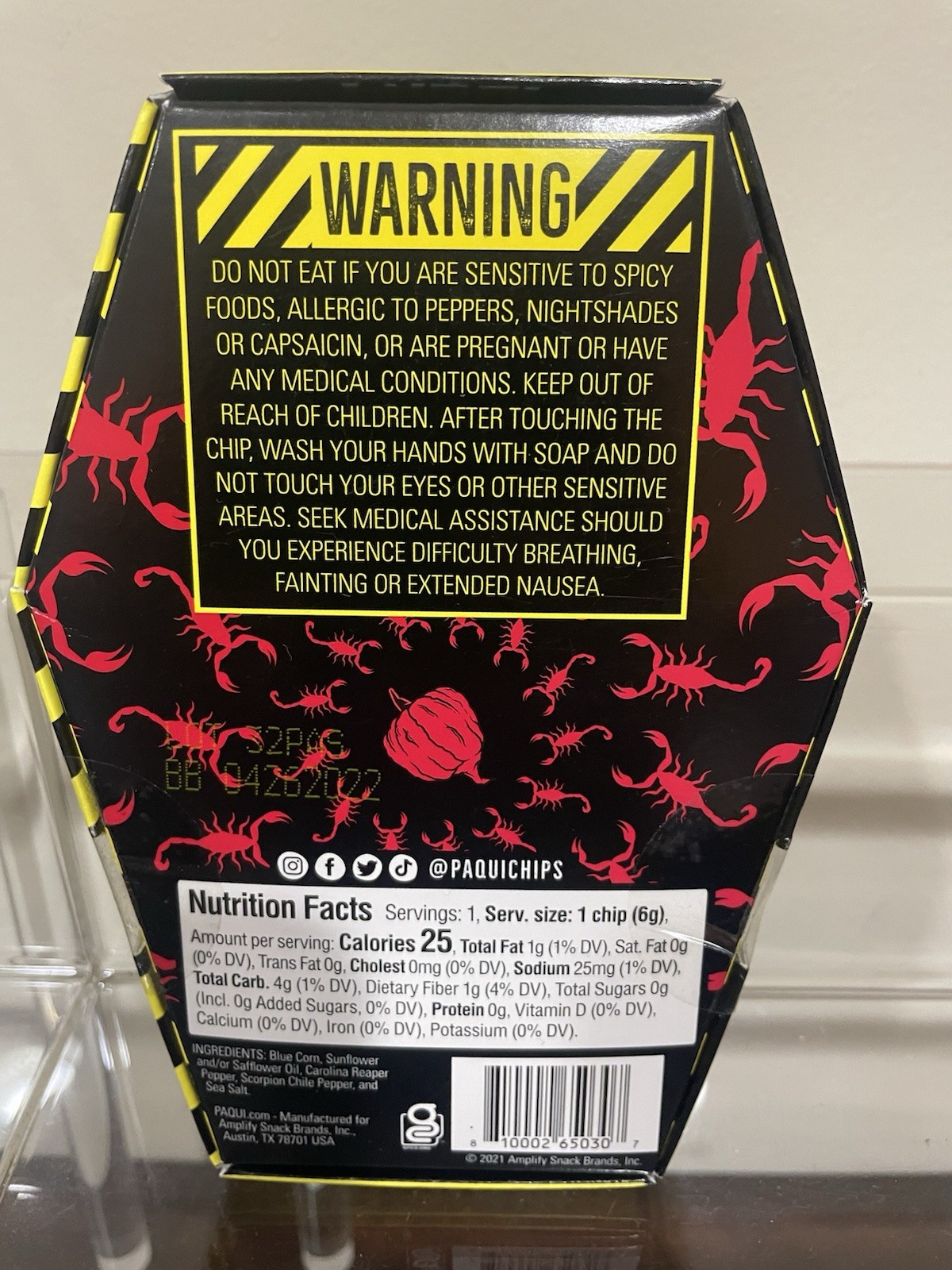 Paqui OneChip Challange 2021 Reaper Pepper+Scorpion Pepper-Extreme Heat