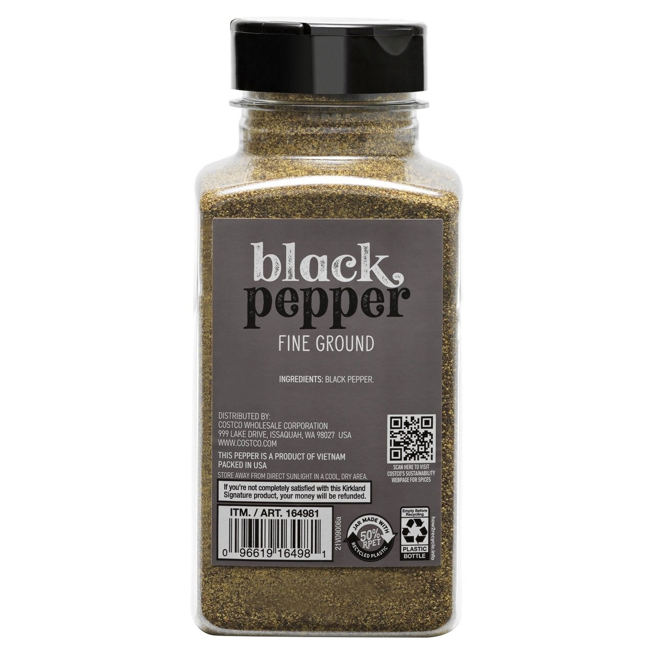 Kirkland Signature Fine Ground Black Pepper, 12.3 Oz (348g)