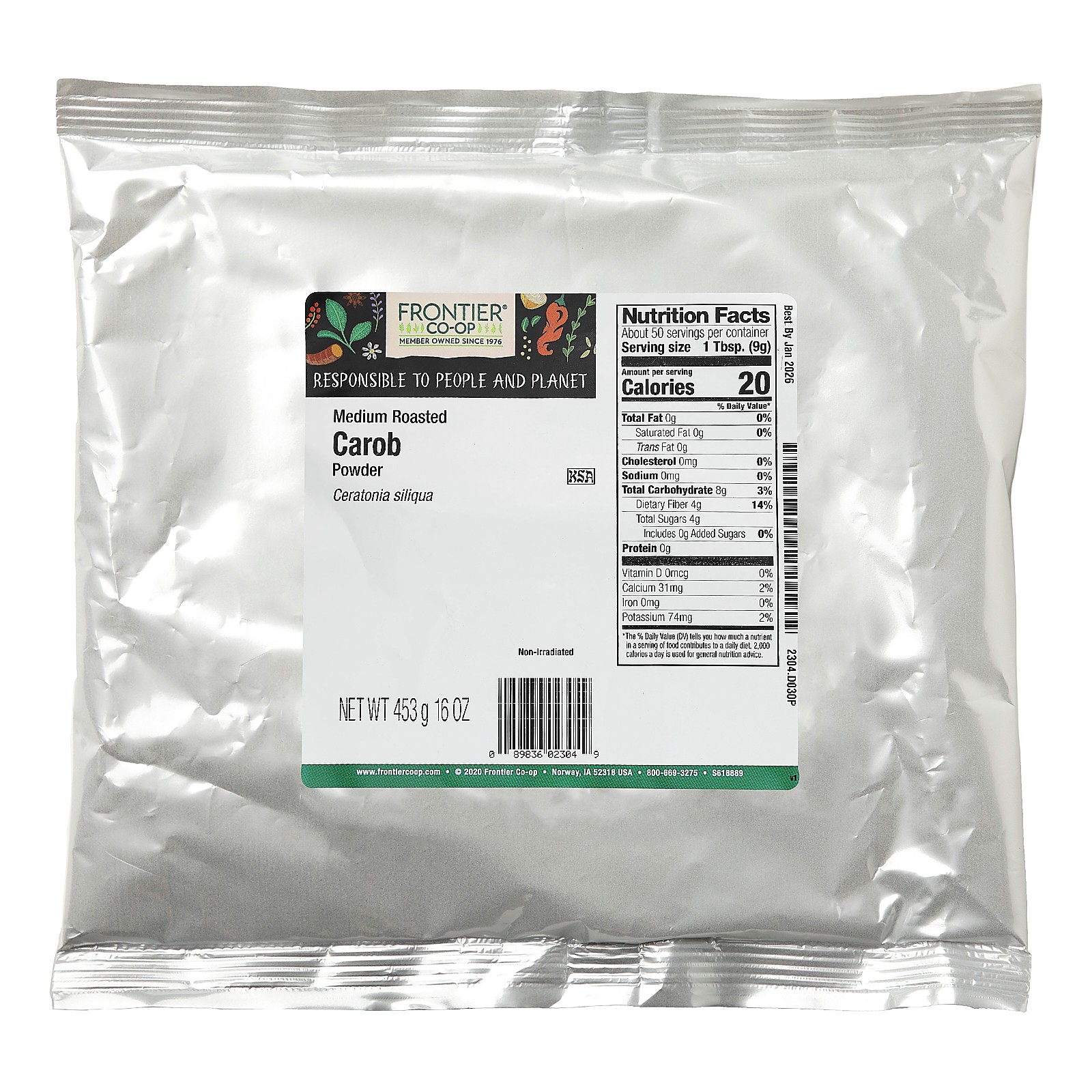 Medium Roasted Carob Powder, 16 oz (453 g)