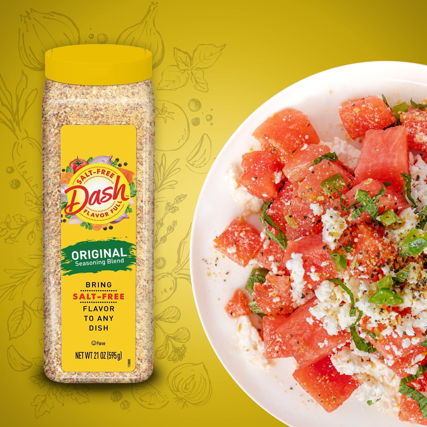 Dash Original Salt-Free Seasoning Blend 21 oz Large Size Bottle