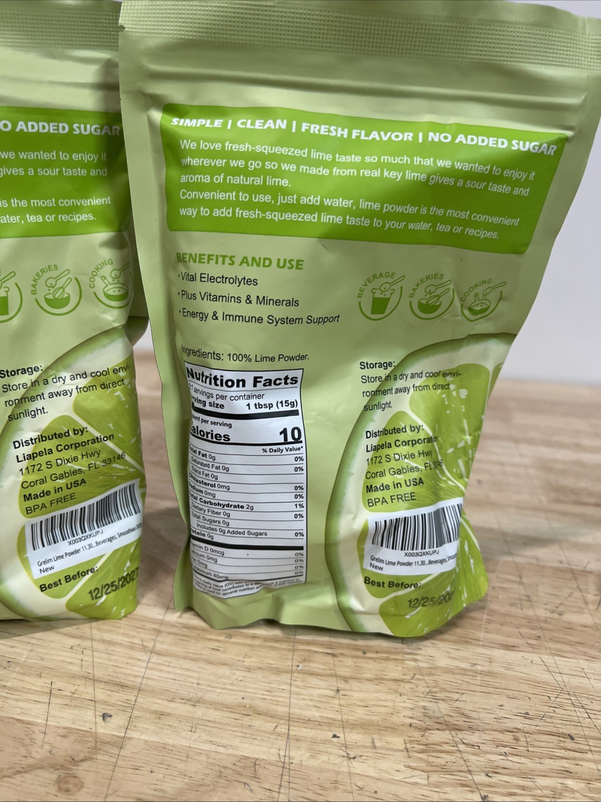2 Bag Lot Grelim LIME POWDER 11.30 Oz 100% Natural Exp 12/27 USA No Added Sugar