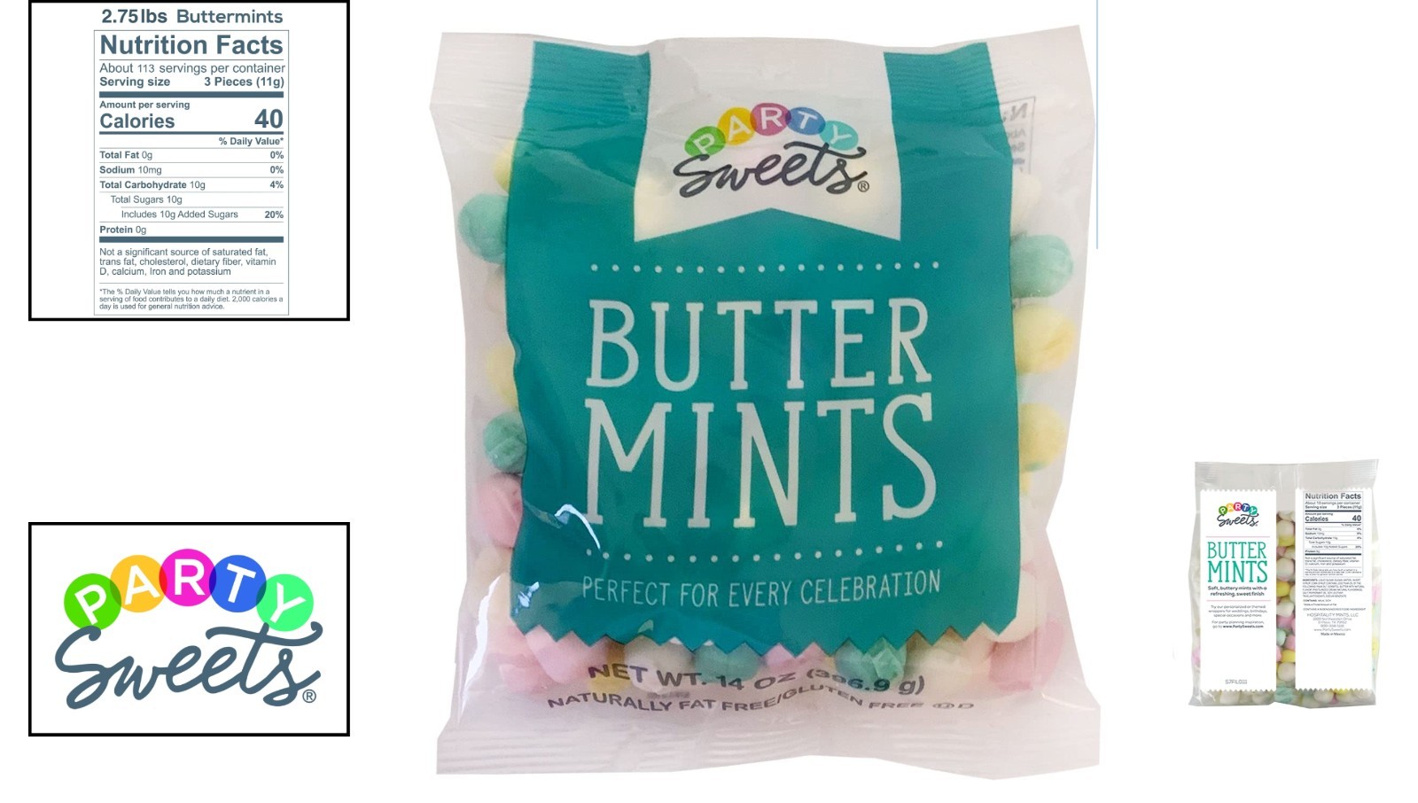 Soft Unwrapped Assorted Pastel Buttermints – Perfect for Party Favors (14 oz)