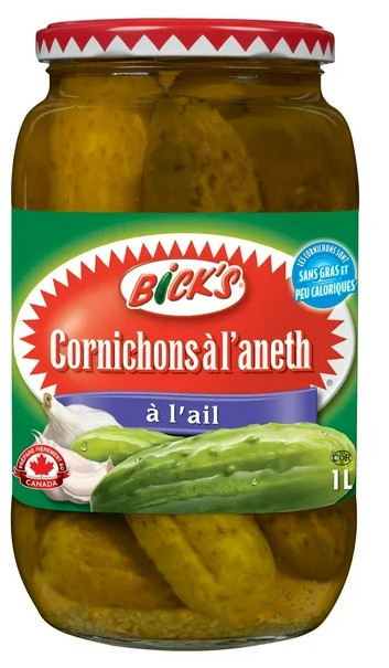 Bick’s Garlic Whole Dill Pickles, 1L