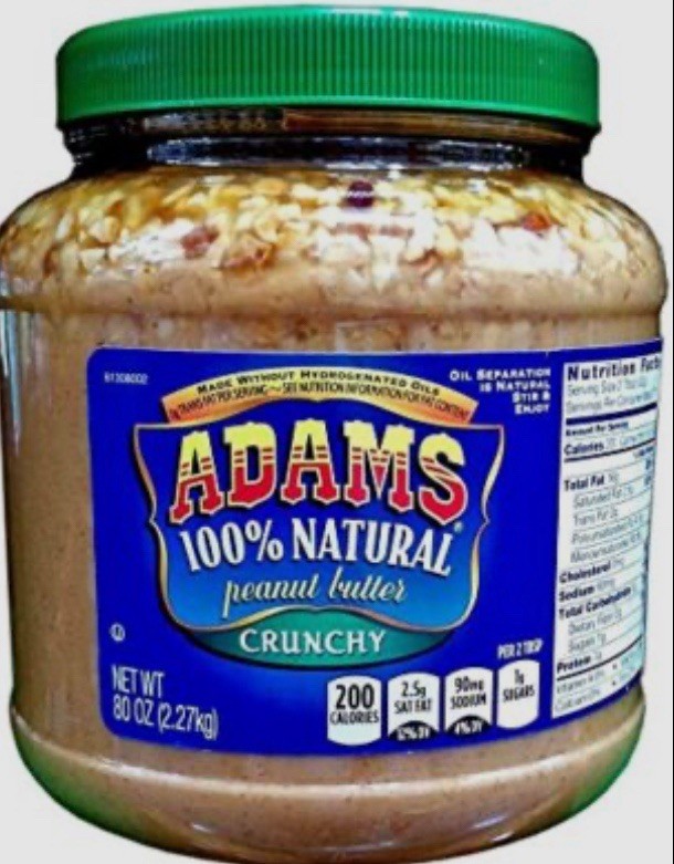 Adams 100% Natural Crunchy Peanut Butter 80 oz Made Without Hydrogenated Oils