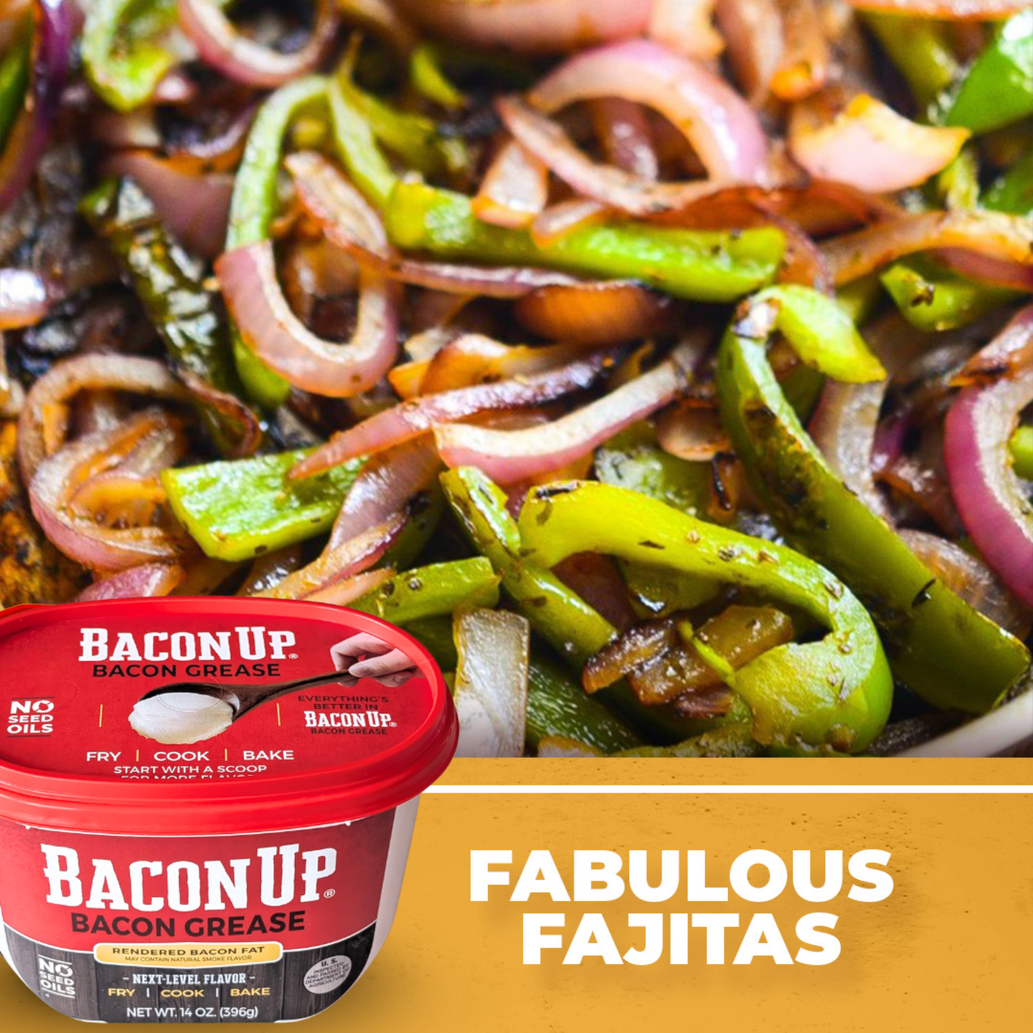 Bacon Up Bacon Grease Rendered Bacon Fat for Frying, Cooking, Baking, 14 ounces