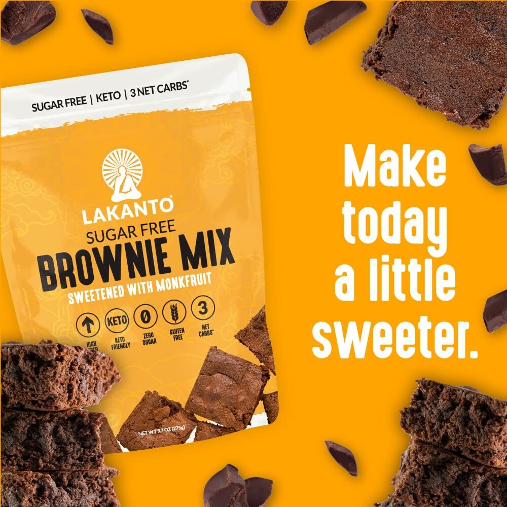 Lakanto Sugar Free BROWNIE MIX Monk Fruit Sweetener Keto 9.7Oz. 2 Bags DEC 2026