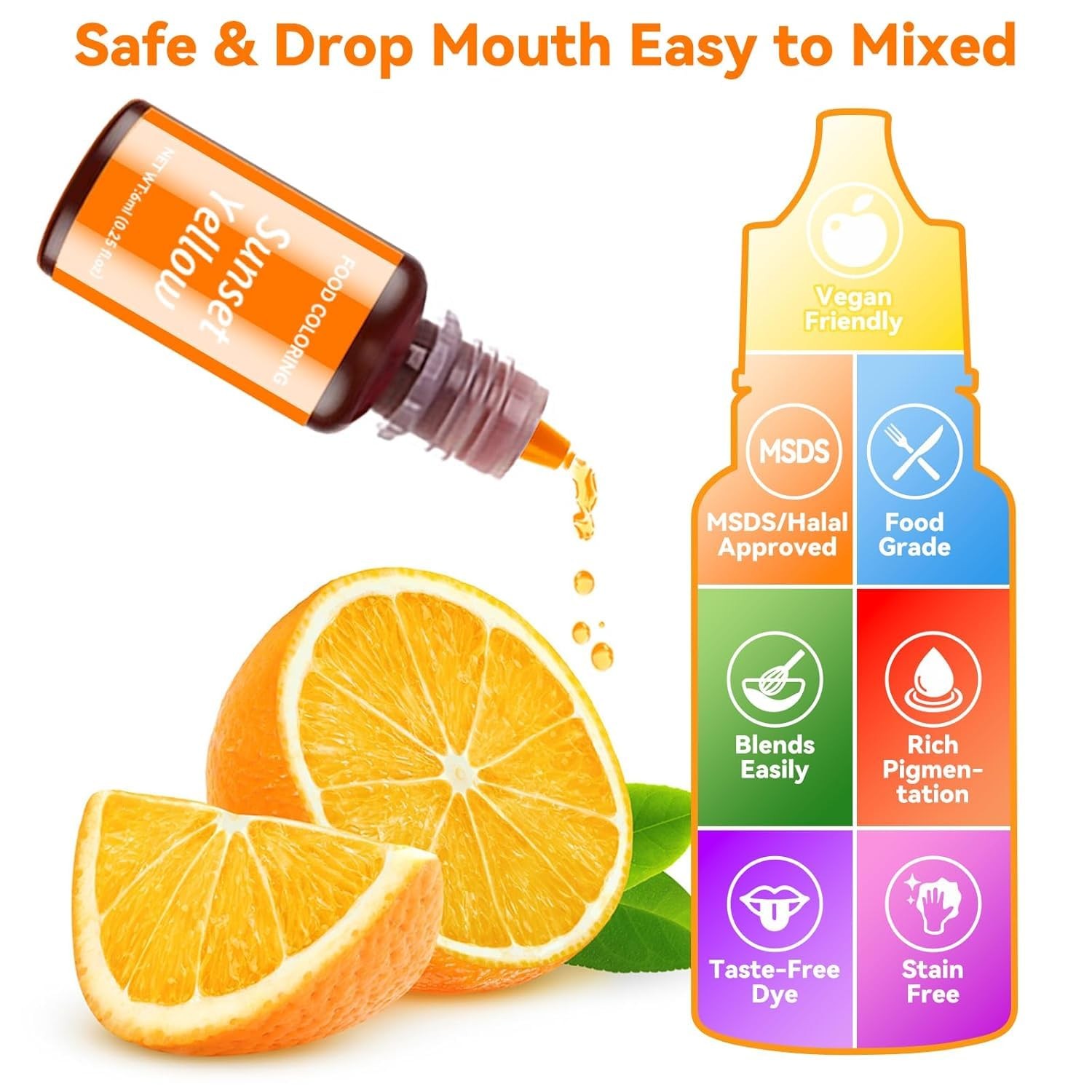 Food Coloring Liquid Set 14 Colors Grade Concentrated for Baking Icing Cake