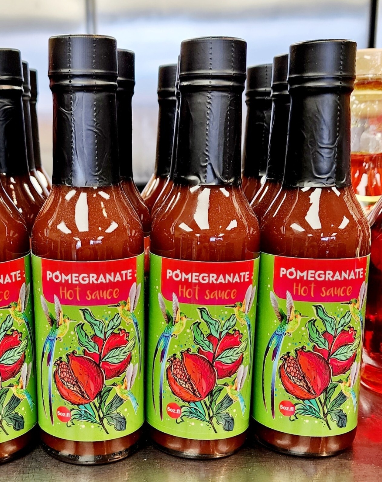 Pomegranate Hot Sauce 5 Oz Bottle Mediterranean Mild Hot Sauce Middle Eastern