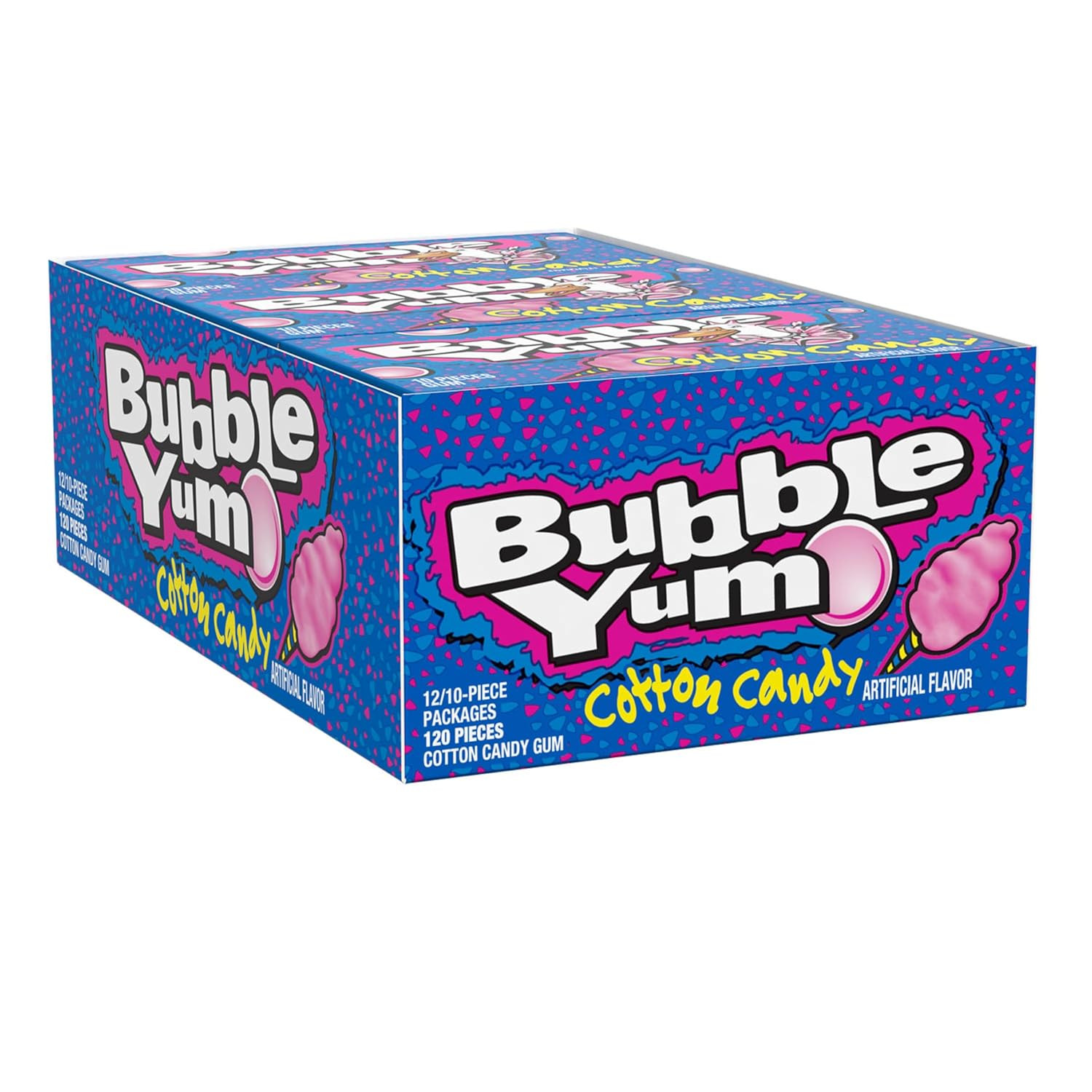Cotton Candy Flavored Chewy, Bubble Gum Packs, 2.82 Oz (12 Count)