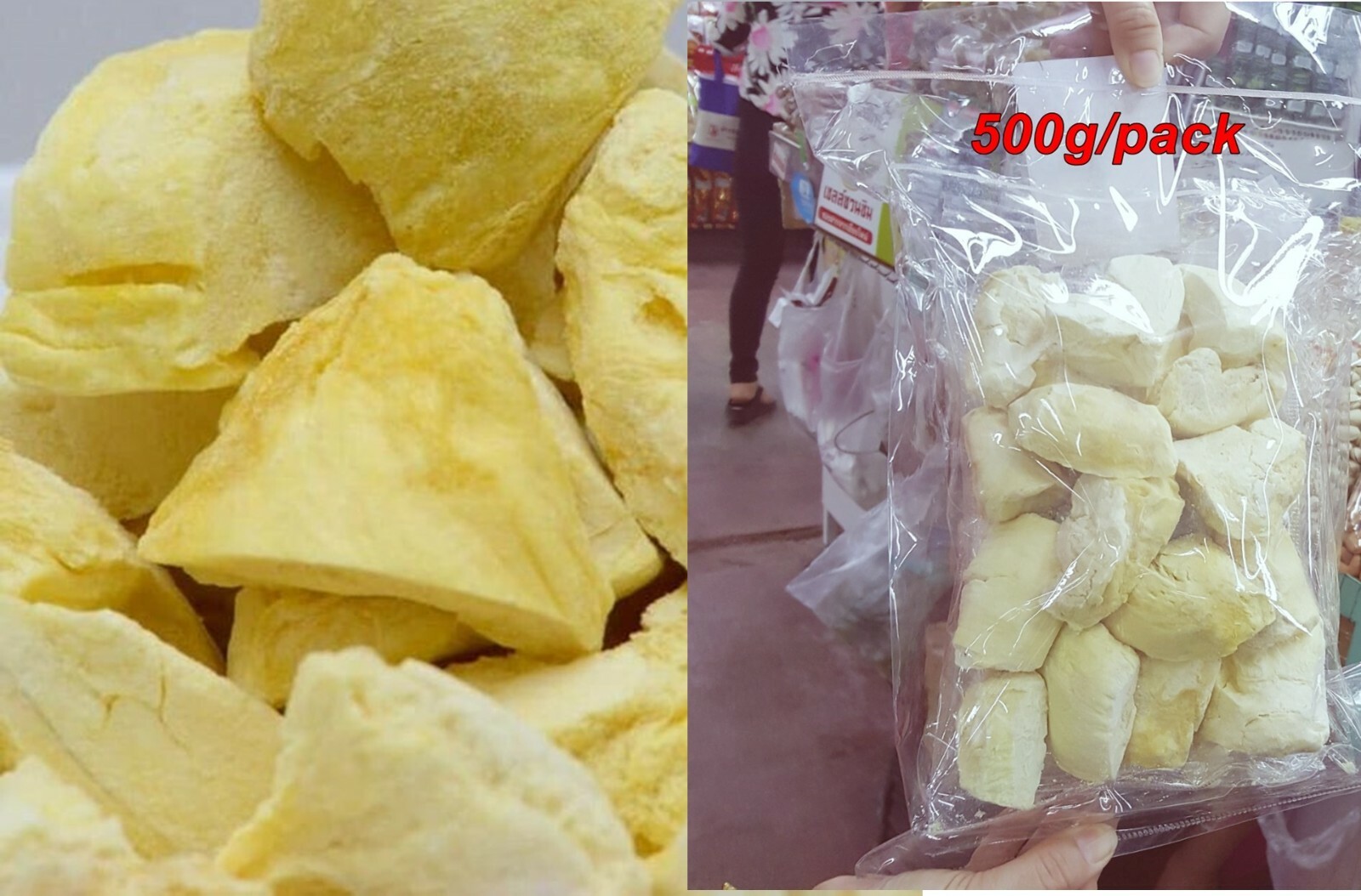 500g x Freeze Dried Durian Montong 100% Natural Thai Fruit Halal Healthy Snack