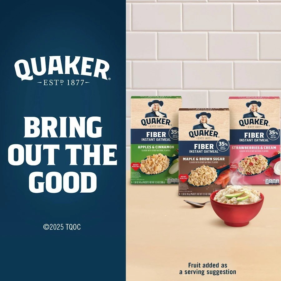 Quaker Maple & Brown Sugar Protein Instant Oatmeal – 12.6 oz Box – 5 PACK