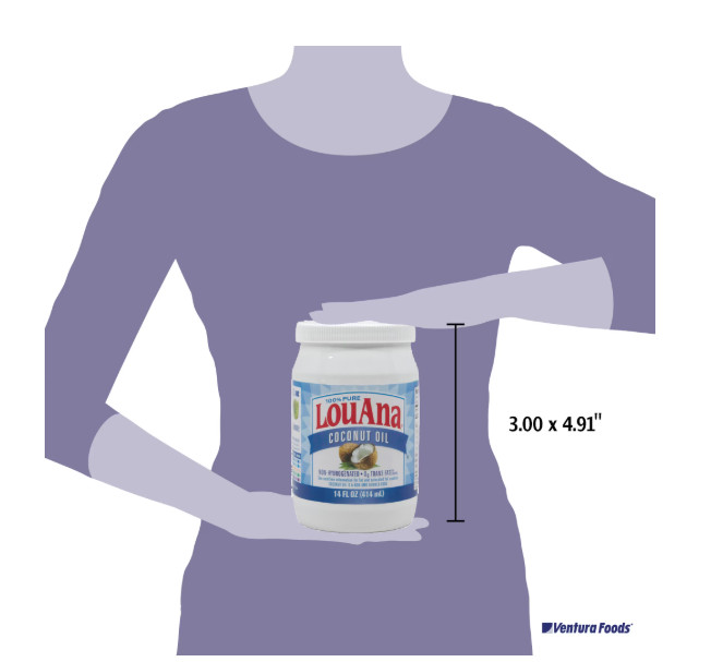 LouAna 100% Pure Coconut Oil, 14 fl oz Pack Of 2