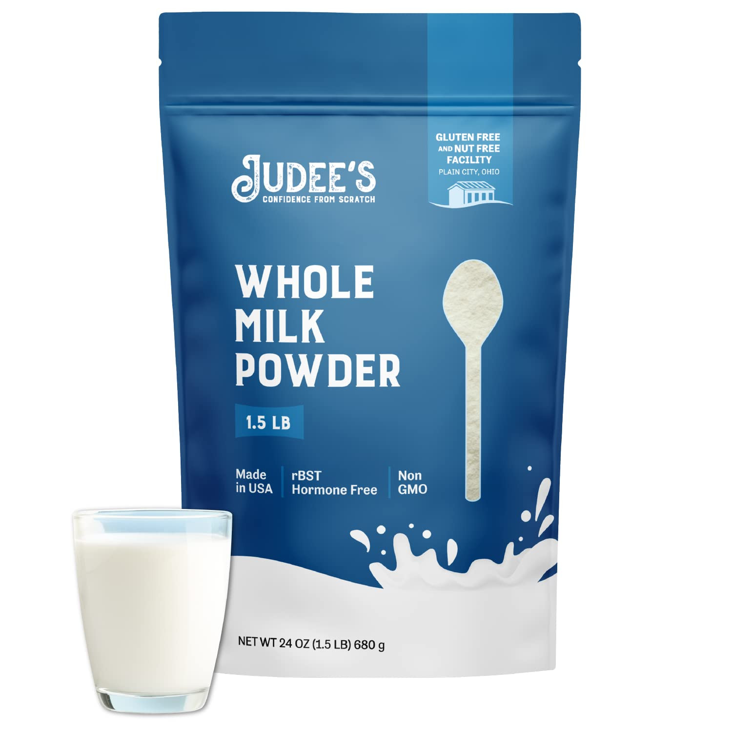 Powdered Milk – Gluten-Free Ingredient for Baking & Cooking – Nut-Free Whole Mil