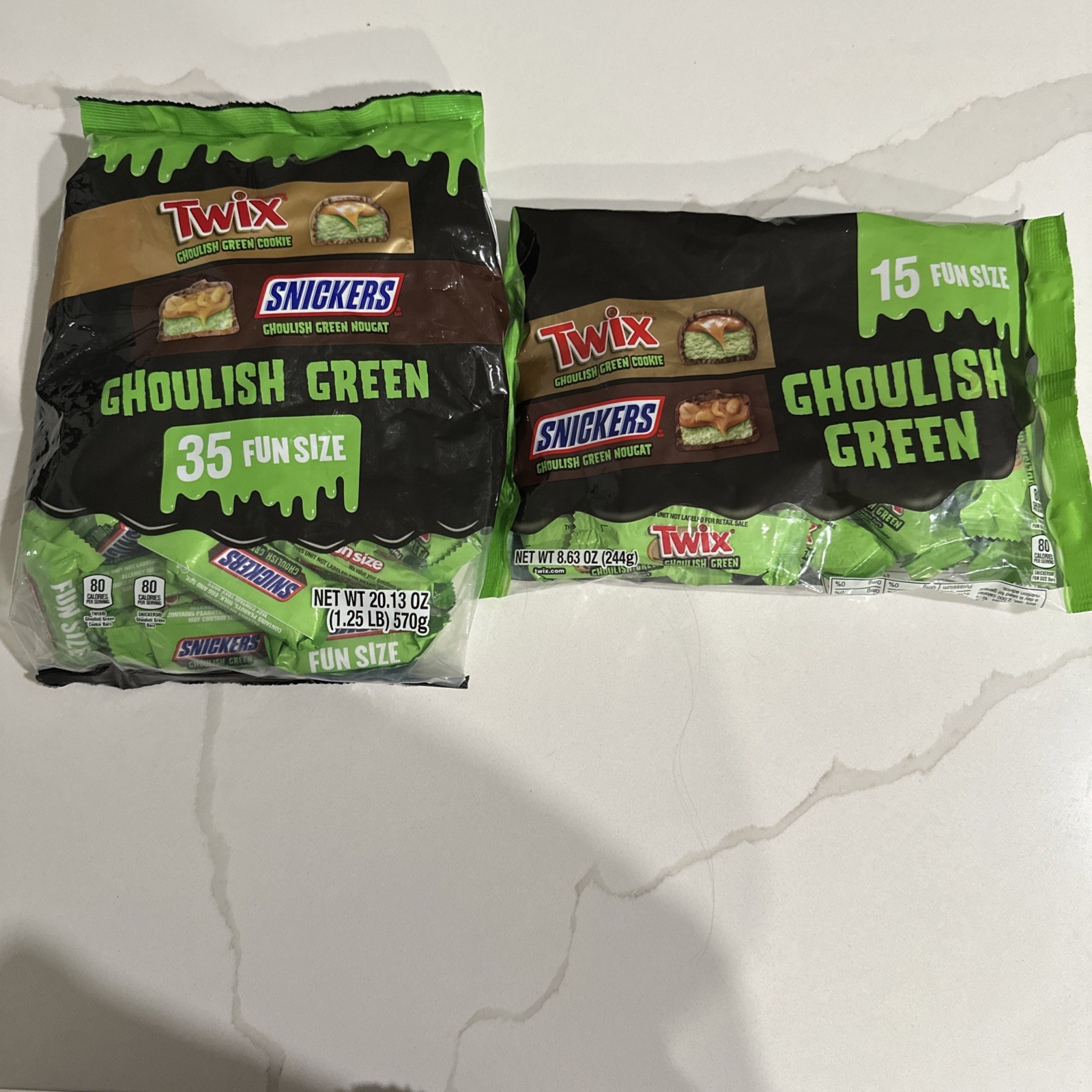 Ghoulish Green TWIX & SNICKERS Halloween Edition 50 Fun Size Pieces *BB 4/2026*