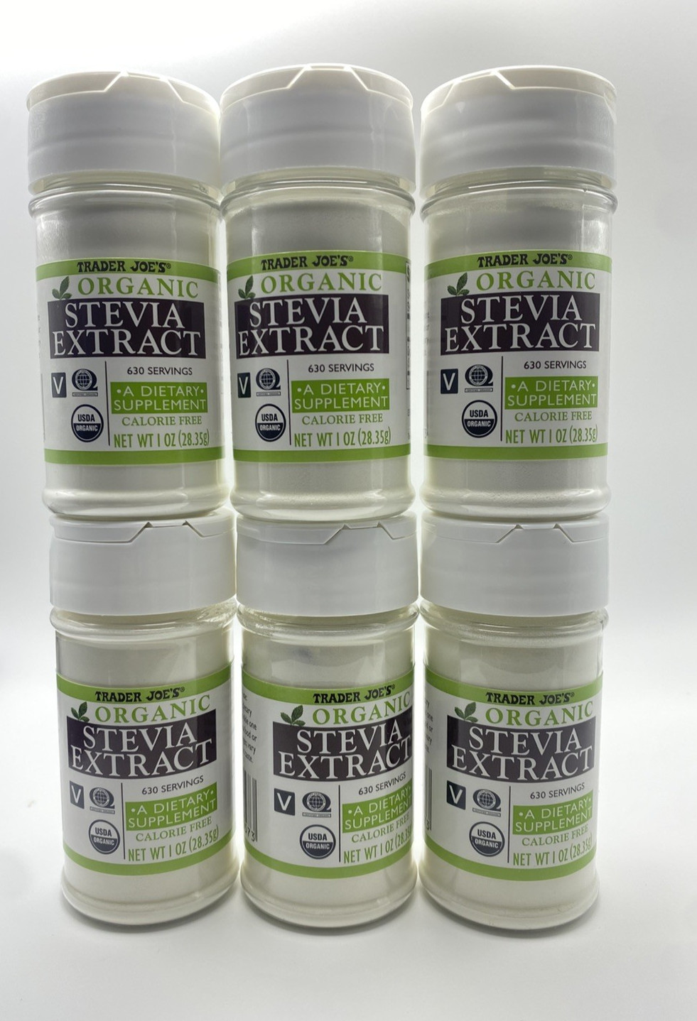Lot of 6 New Trader Joe’s Pure Organic Stevia Extract Powder EXP 2032