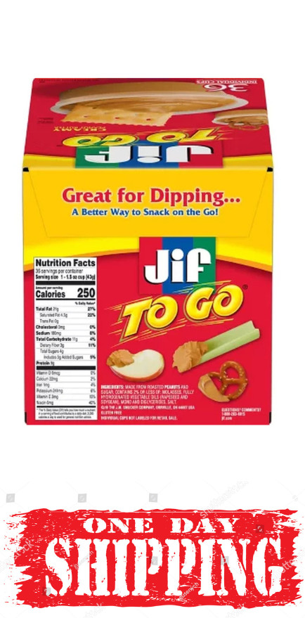 Jif-To-Go Creamy Peanut Butter – 36 Count Disposable, Easy-to-use Cups