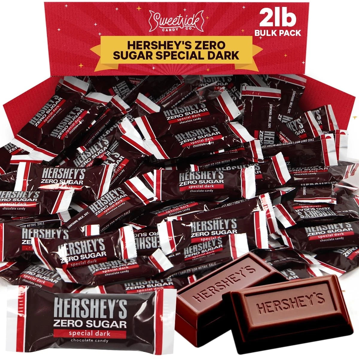 Hershey Zero Sugar – 2 Pounds – Special Dark Chocolate Candy Bulk Pack Individua