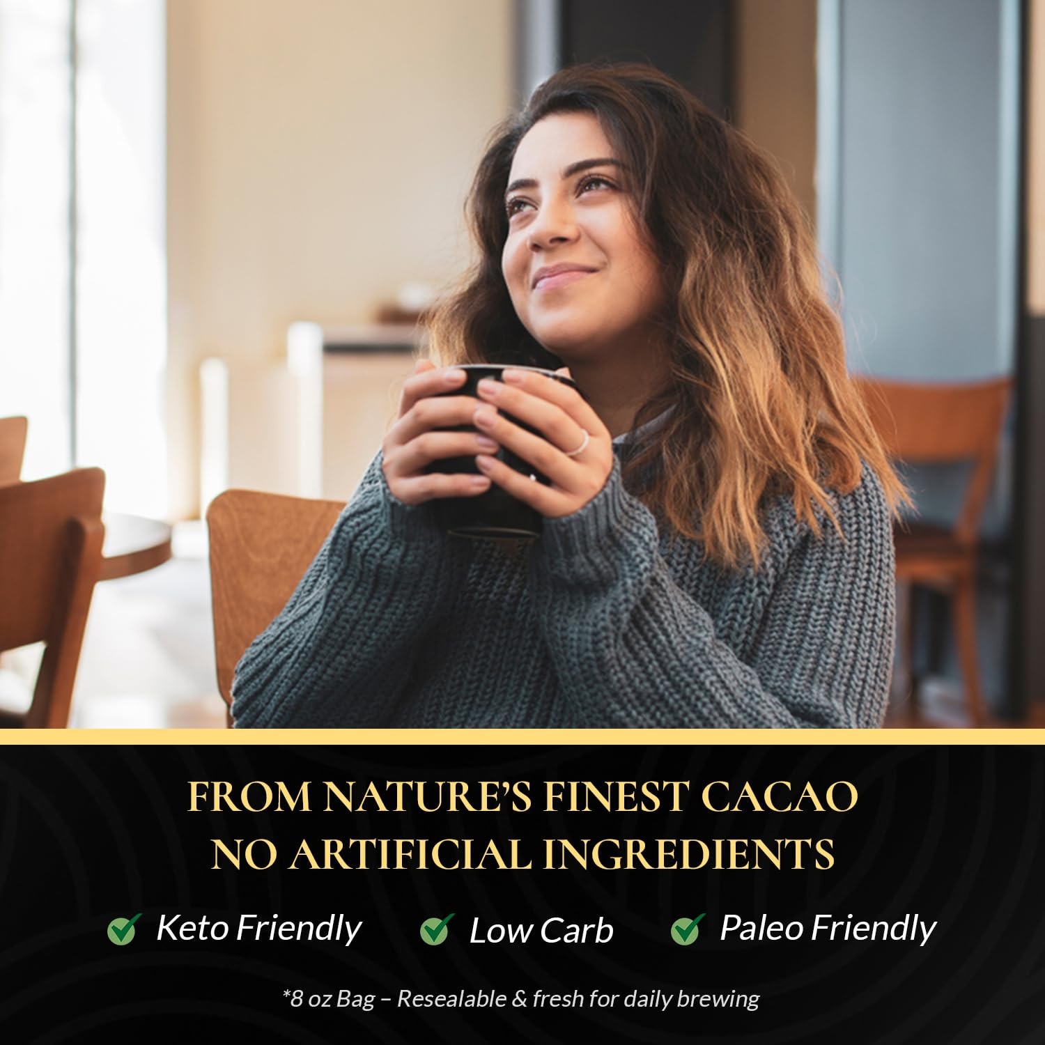 Organic Natural Cacao Powder 8oz – Unsweetened Cocoa 8 oz / 0.5 lb