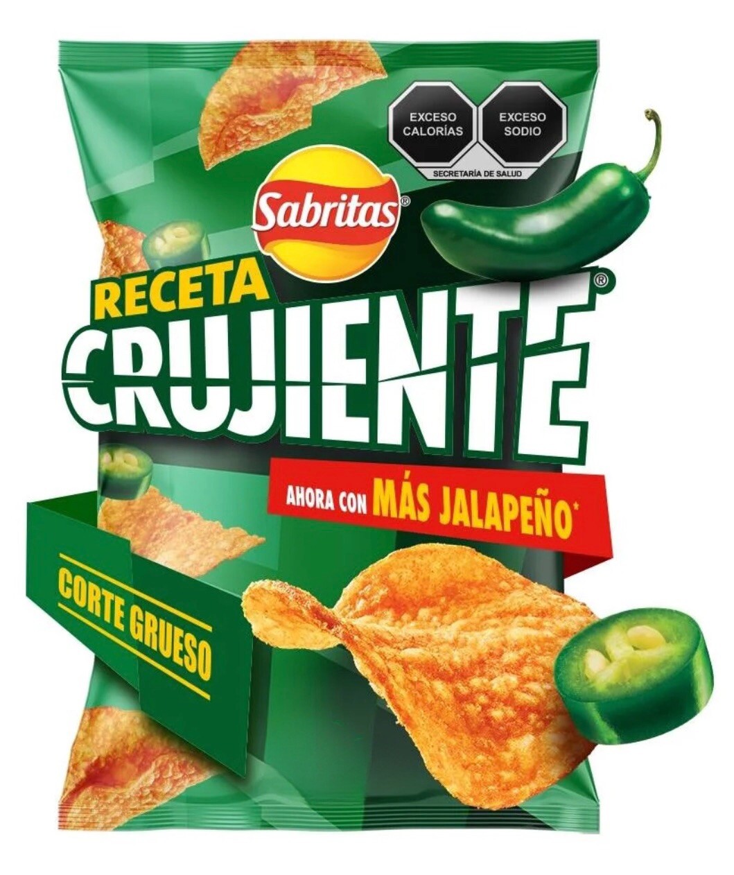 5X SABRITAS CRUJIENTES CON JALAPEÑO – SABRITAS MEXICANAS (5 Paquetes de 41g c/u)