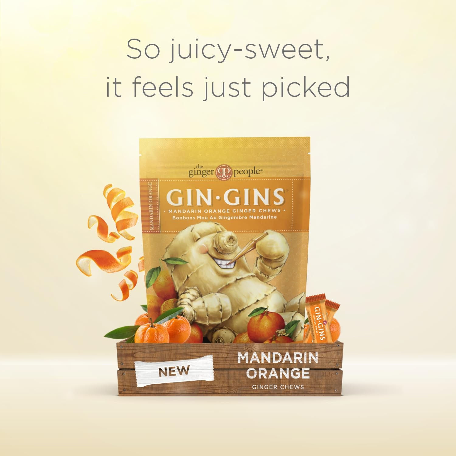 GIN GINS Mandarin Orange Ginger Chews – Natural Fresh Ginger Candy by – Indiv…