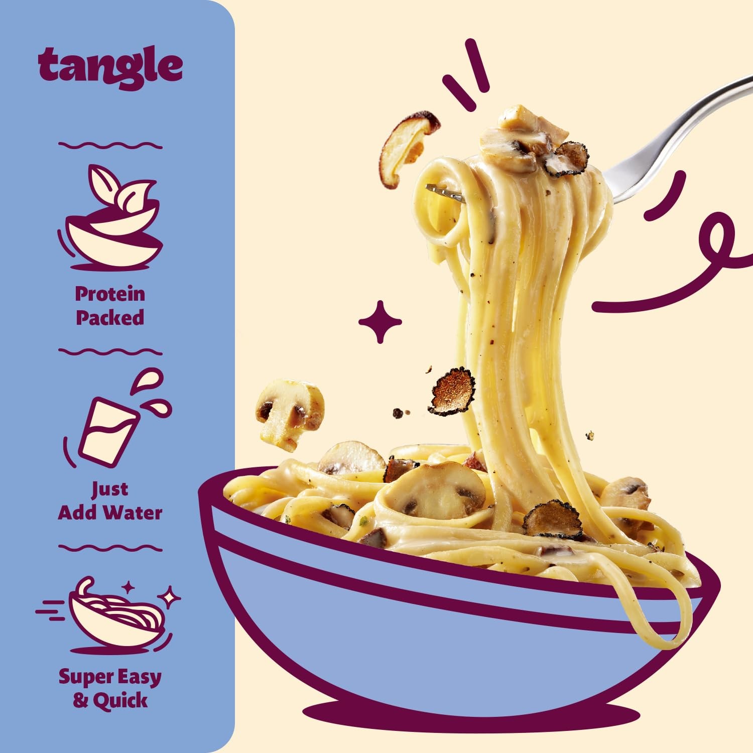 Samyang Tangle Creamy Mushroom Linguine Truffle & Shiitake Flavor 3.63 oz 4pk