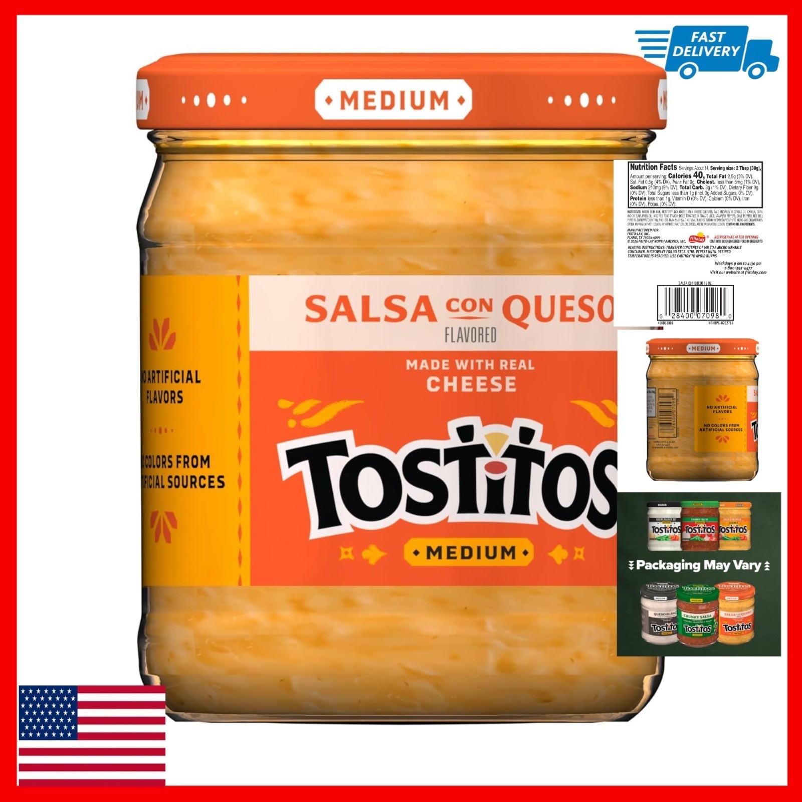 Tostitos Salsa Con Queso Dip, Medium, 15oz – Delicious Cheesy Snack