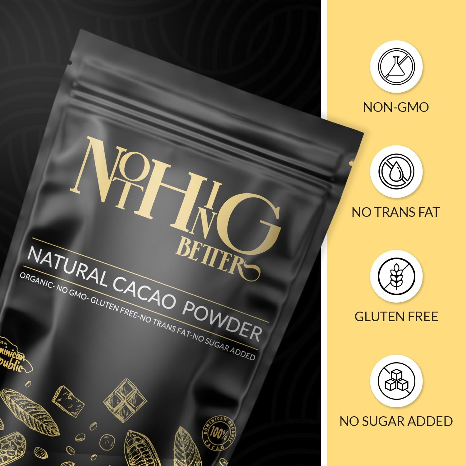Organic Natural Cacao Powder 8oz – Unsweetened Cocoa 8 oz / 0.5 lb