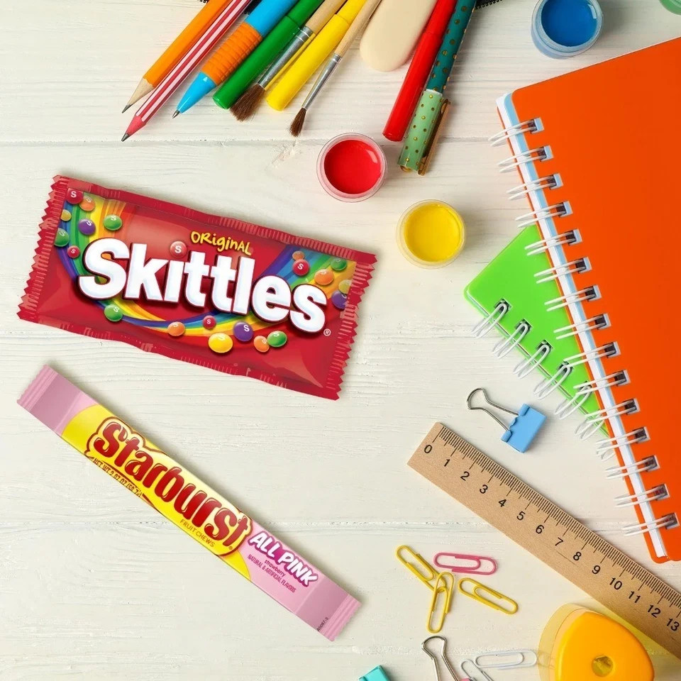 Mixed Chewy Candy Assortment Skittles & Starburst Variety Pack – 18 Bars Box