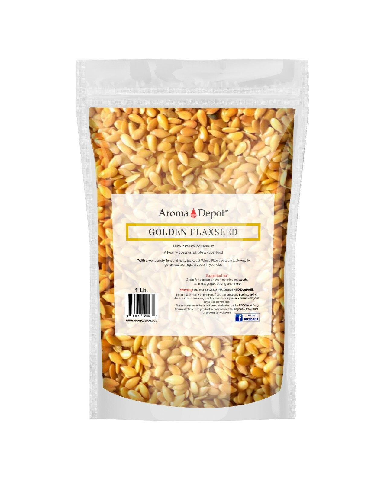 Whole Golden Grain Gold Flax Seed 100% Raw Omega-3 no0n-GMO Gluten Free Lino