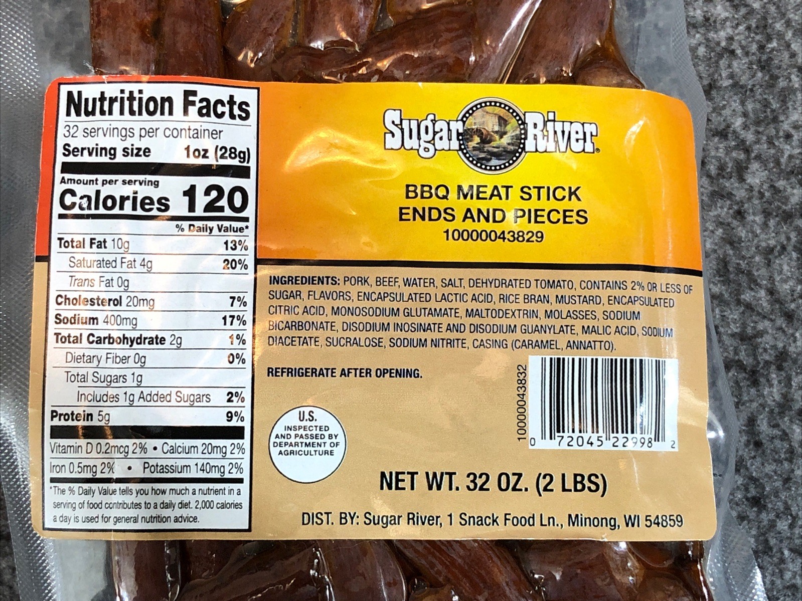 2lb SUGAR RIVER BBQ BARBECUE Meat Stick Ends & Pieces Gluten Free NEW PRODUCT