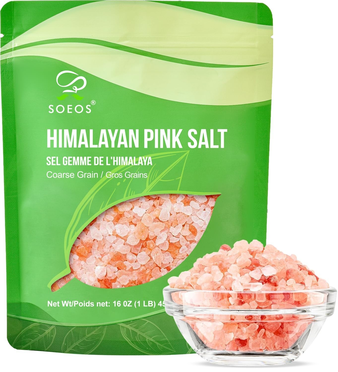 52USA Himalayan Salt Coarse 1 Lb (453G), Pink Himalayan Salt, Sea Salt for Grind