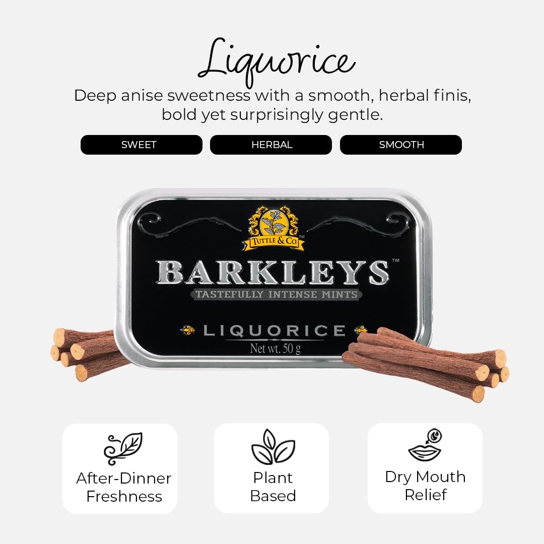 Barkleys Liquorice Breath Mints – Strong Licorice Flavored Cool Mint 1 Pack