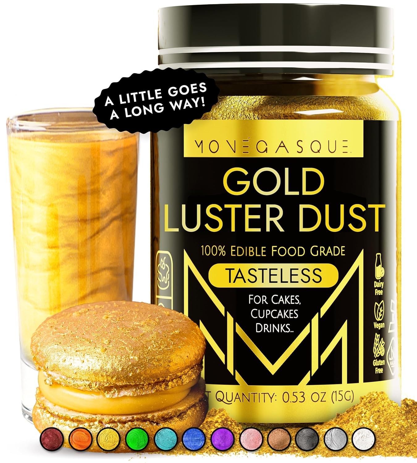 Gold Edible Glitter for Drinks 15g – Edible Glitter for Cakes & Cocktails
