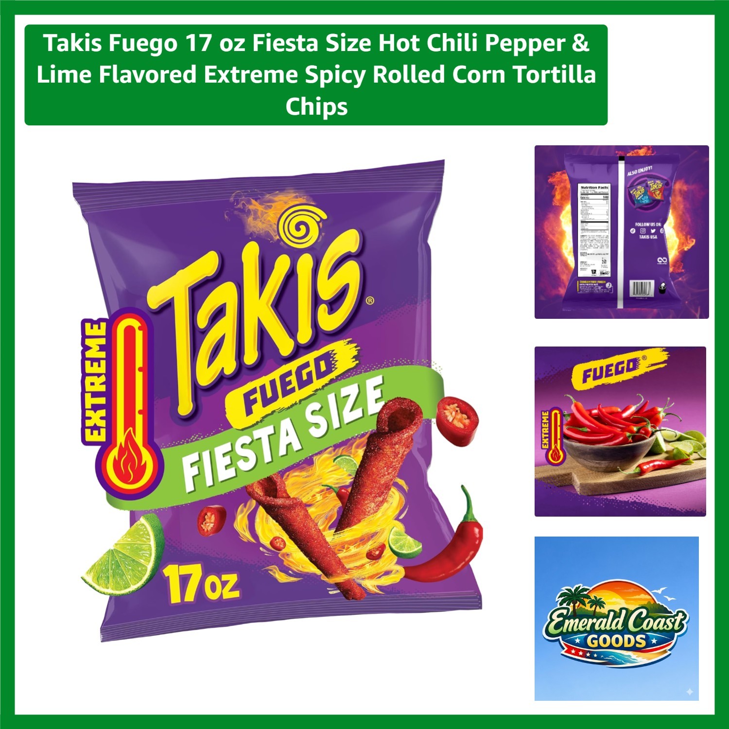 Fuego 17 oz Bag of Rolled Tortilla Chips – Perfectly Spicy for Parties & Sharing