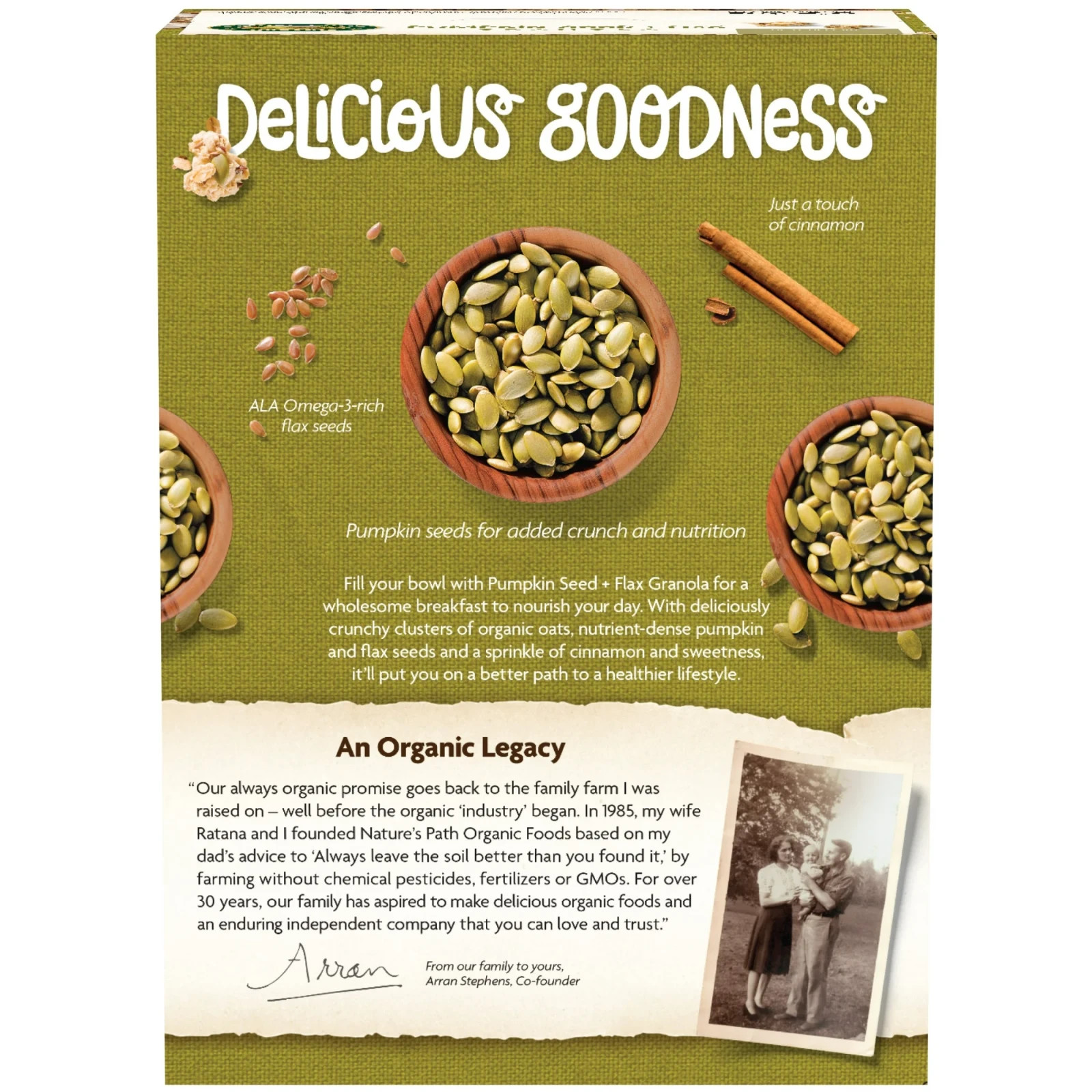 Nature’s Path Organic Granola, Pumpkin Seed + Flax, 28.2oz Box