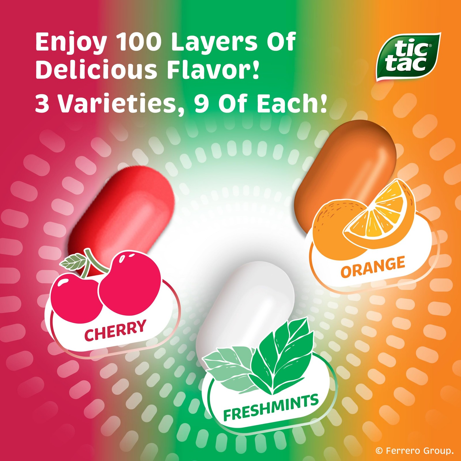 Tic Tac Variety Pack Mega Box Bulk 27 Packs Cherry Freshmints Orange