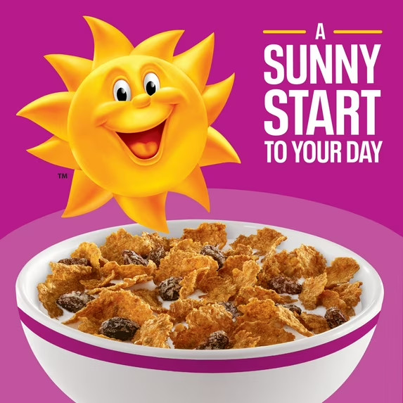 Kellogg’s Raisin Bran Breakfast Cereal, High Fiber, 28g Whole Grain, Mega Size