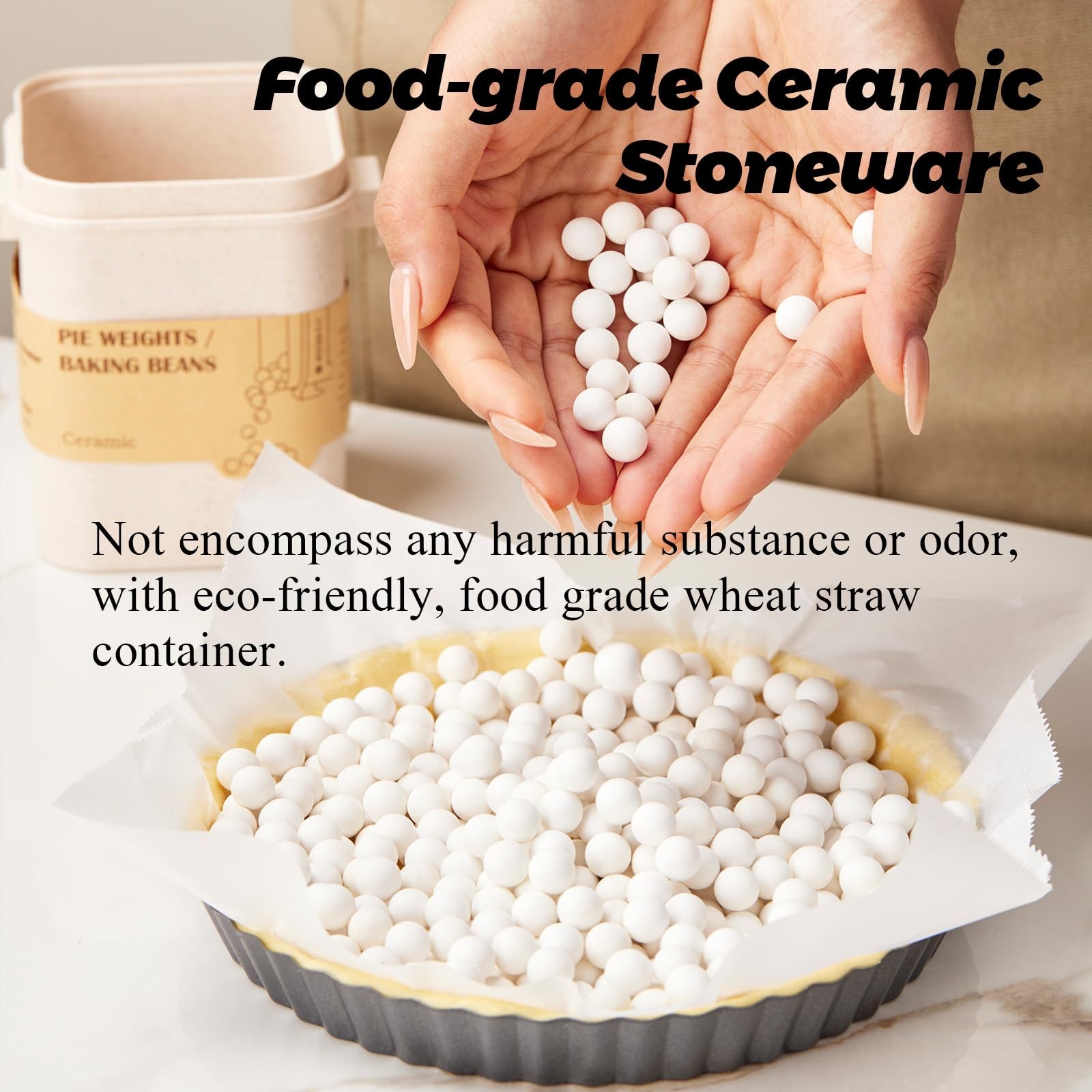 Ceramic Pie Weights Baking Beans Natural Food Grade Crust & Pastry Utensils w…