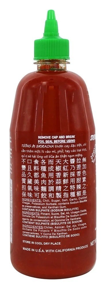 2 pack, Sriracha Hot Chili Sauce, 28oz ,793g Bottle.