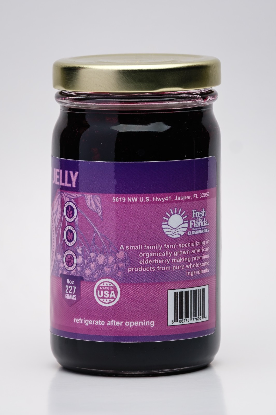 Farm Fresh Elderberry Jelly – American Grown – Naturally High in Antioxidants