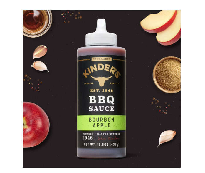 Kinder’s Gold Label Bourbon Apple BBQ Sauce, 15.5 oz Squeeze Bottle