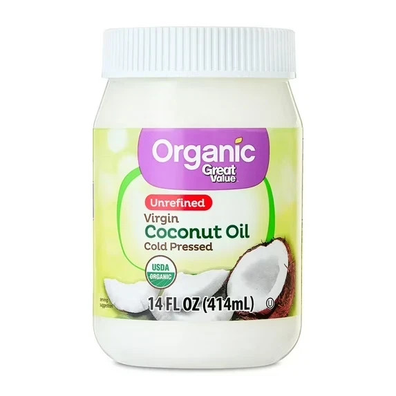 Great Value Organic Unrefined Virgin Coconut Oil, 14 fl oz,,,